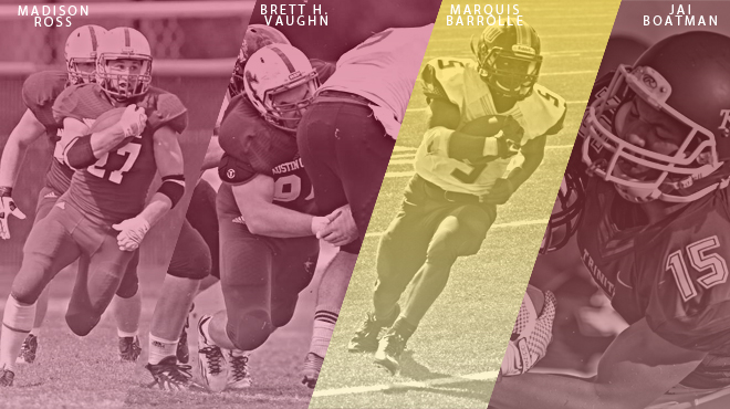 TLU's Barrolle, Trinity's Boatman, Austin's Ross and Vaughn Named SCAC Football Players of the Week