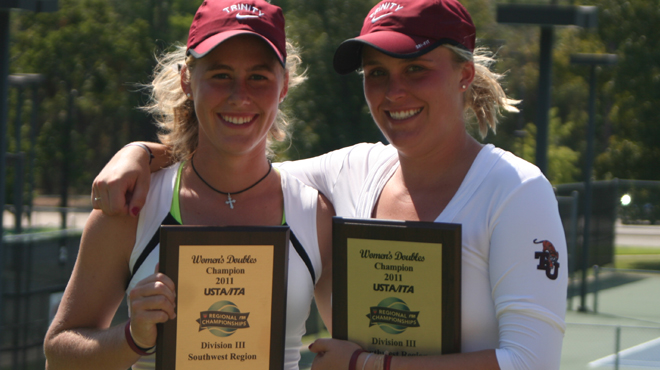 Trinity Newcomers Win ITA Regional Singles and Doubles Titles