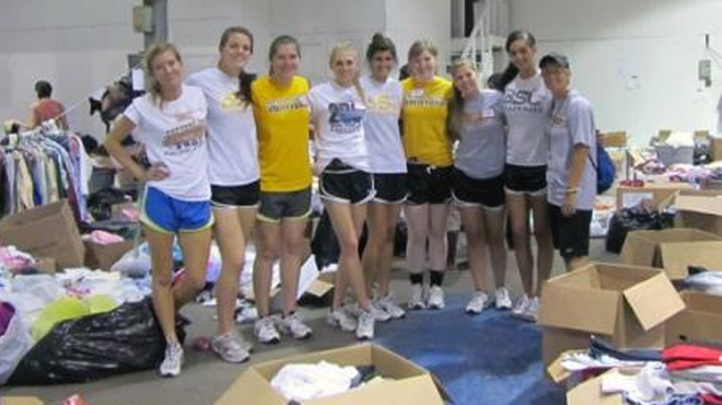BSC Volleyball Volunteers In Tuscaloosa With Tornado Relief Efforts