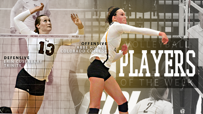 Colorado College's Holtze; Trinity's Cusenbary Named SCAC Volleyball Players of the Week