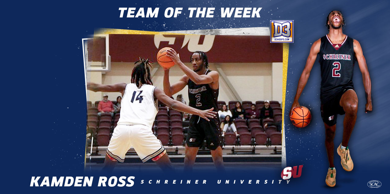 Schreiner's Ross Earns Weekly Honor By D3hoops.com