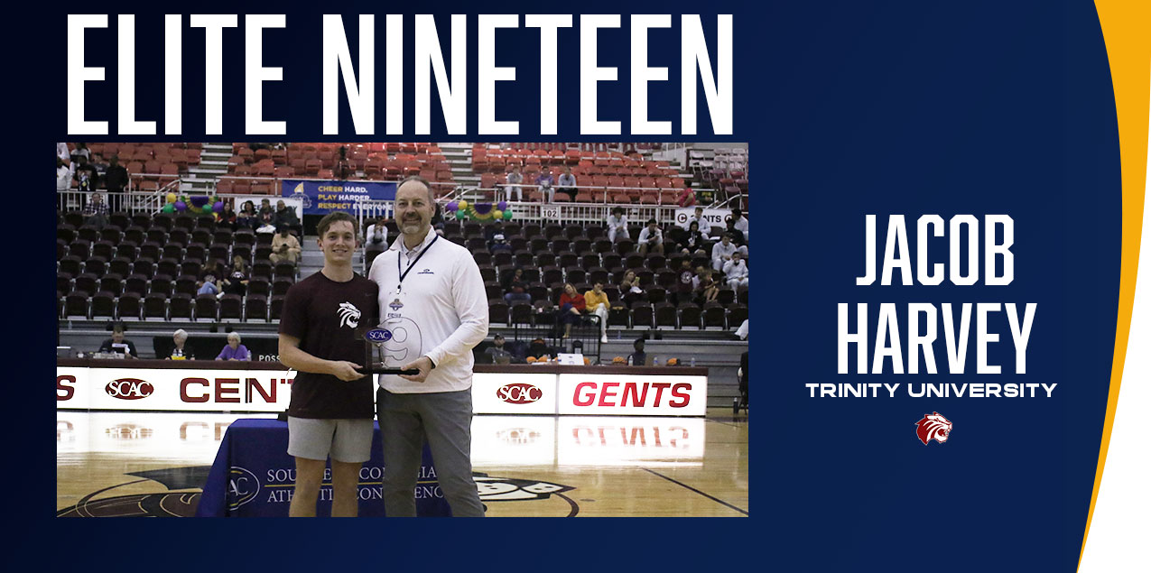 Trinity's Harvey Receives SCAC Men's Basketball Elite 19 Award