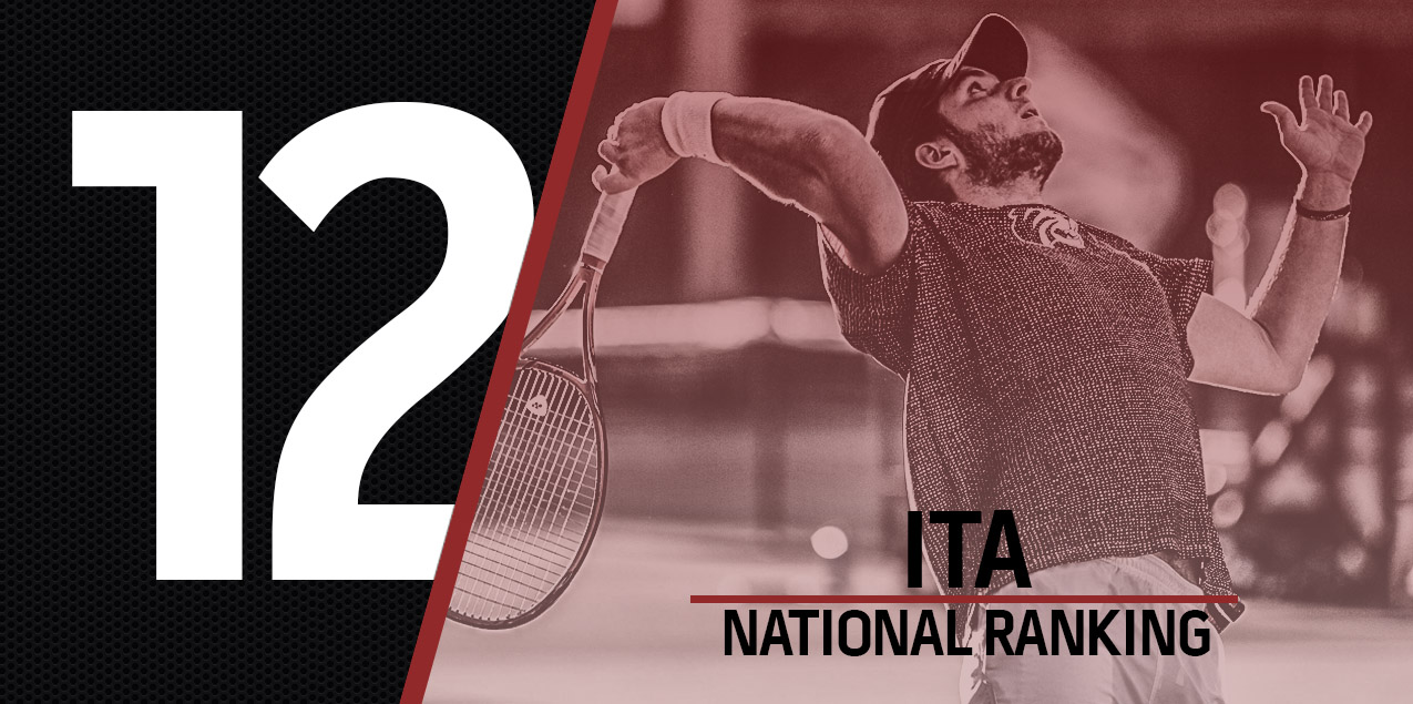 Trinity Men's Tennis Stands at No. 12 in Latest ITA Rankings