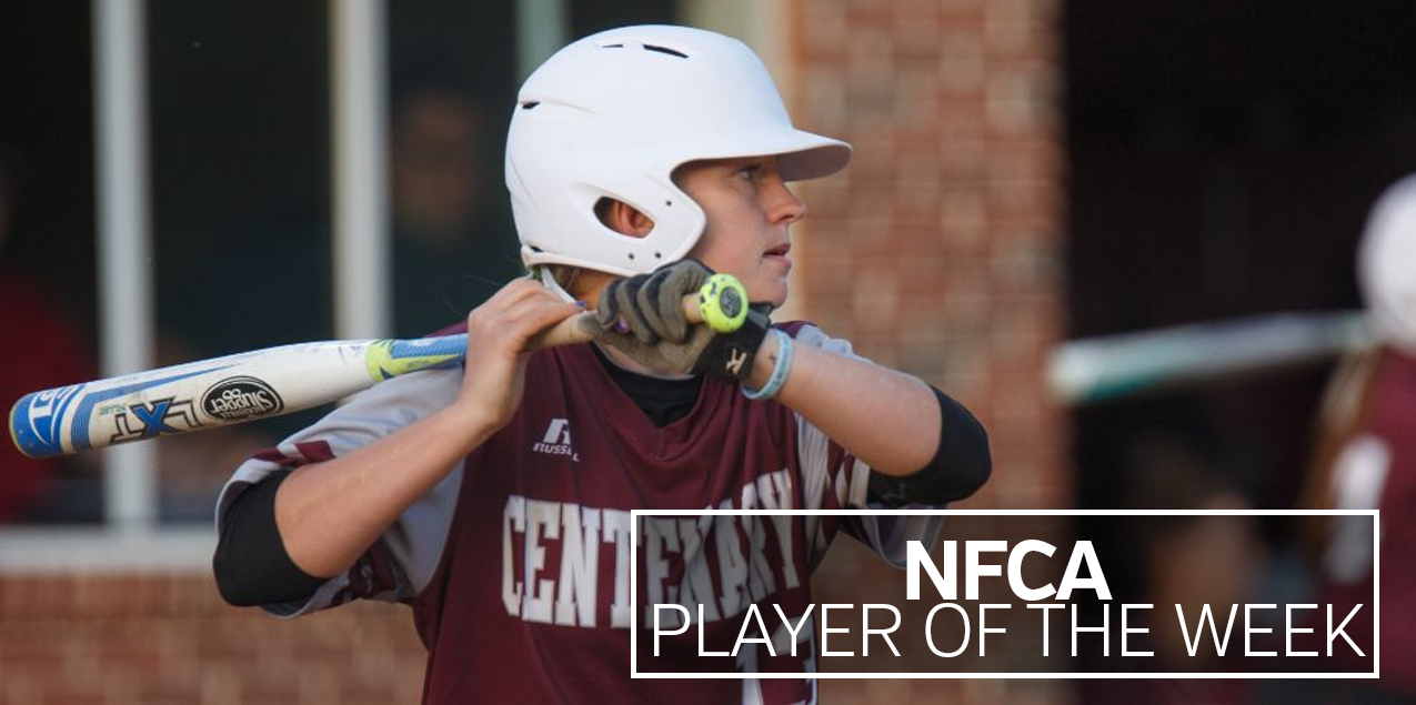 Centenary's Dunn Named NFCA Player of the Week