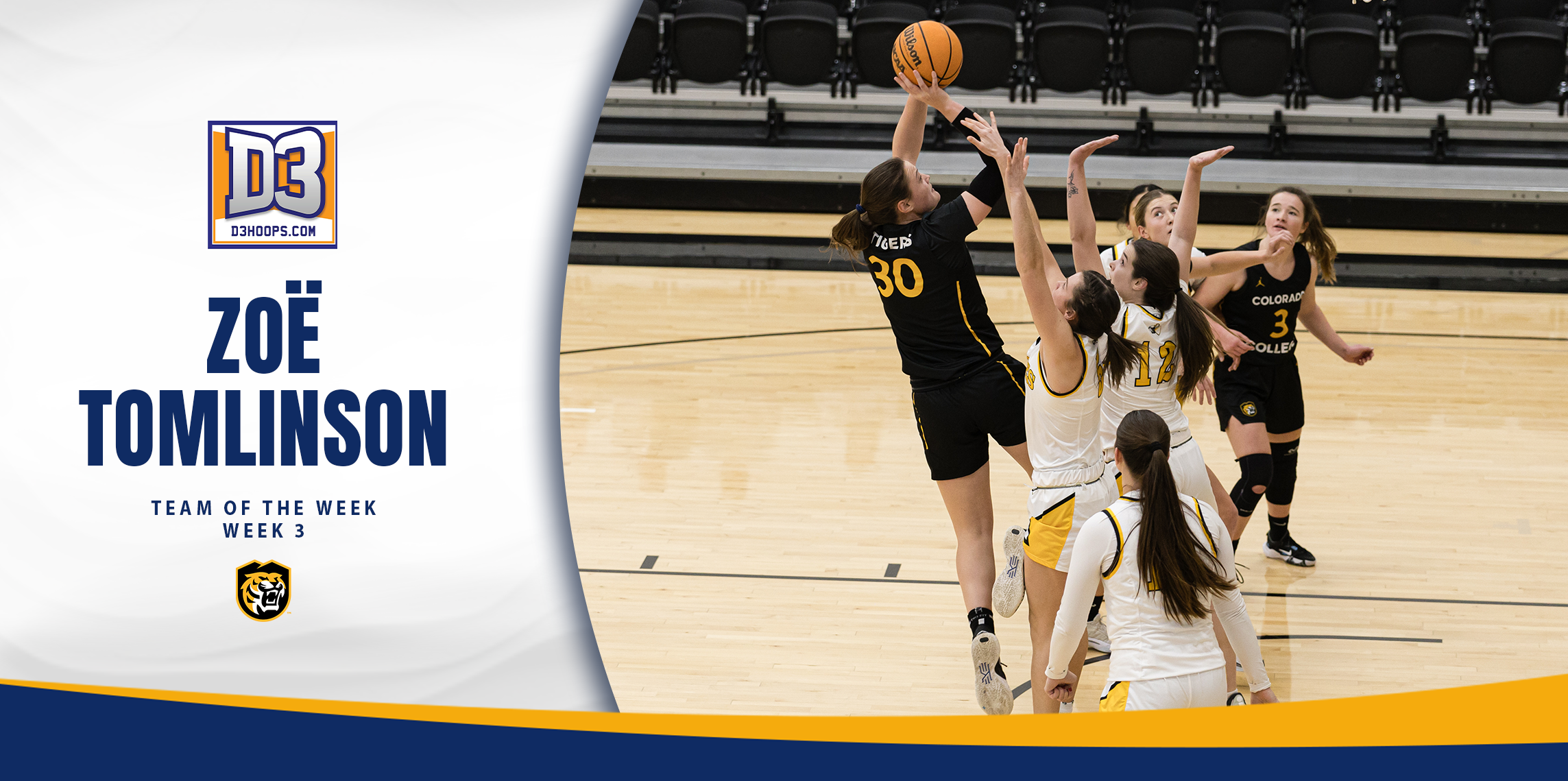 Colorado College's Tomlinson Earns Weekly Honor By D3hoops.com