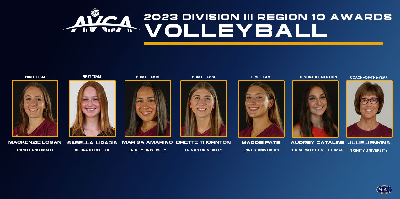 Six SCAC Volleyball Players, Trinity's Jenkins Earn AVCA All-Region Recognition